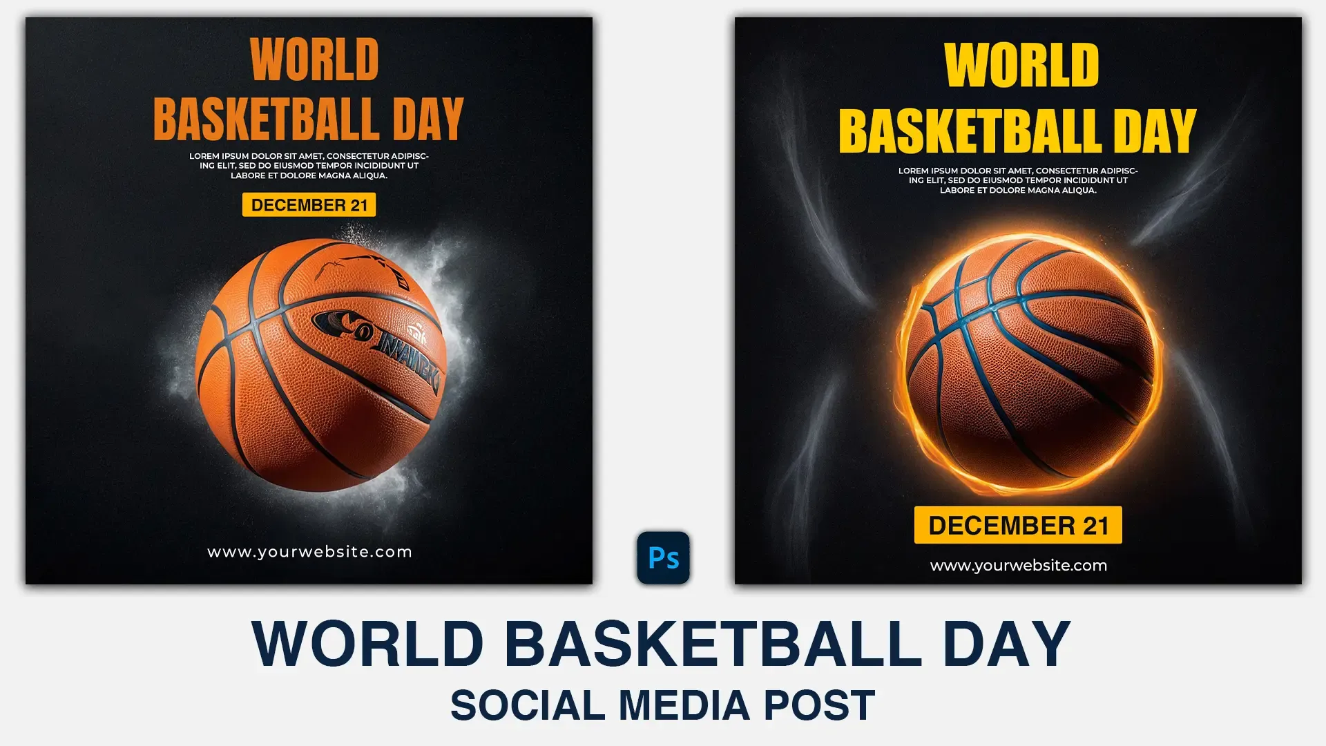 World Basketball Day Fiery Hoops Action Instagram Post